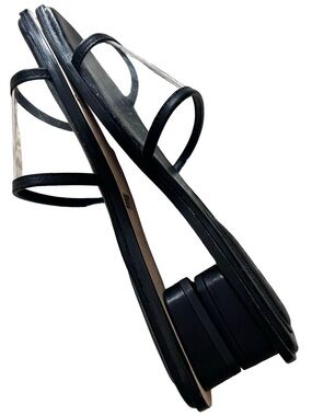 NWOB $99 Deltan Emmett Vinyl Slide Sandals Black Size 8M